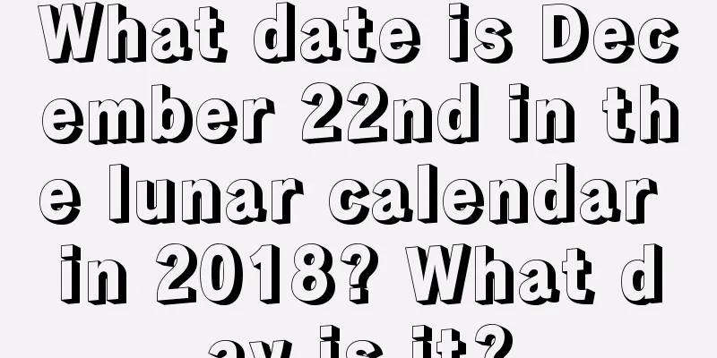 What date is December 22nd in the lunar calendar in 2018? What day is it?