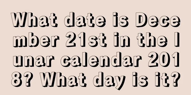 What date is December 21st in the lunar calendar 2018? What day is it?
