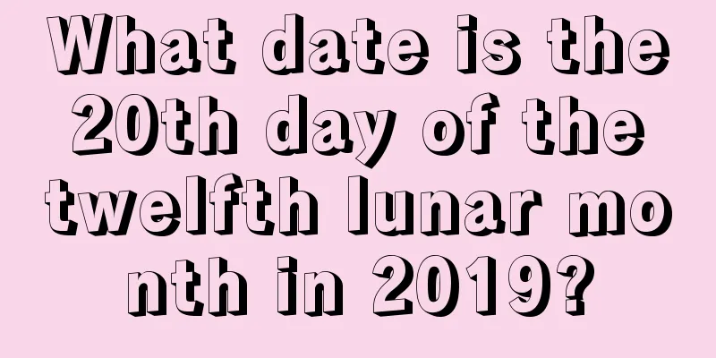 What date is the 20th day of the twelfth lunar month in 2019?