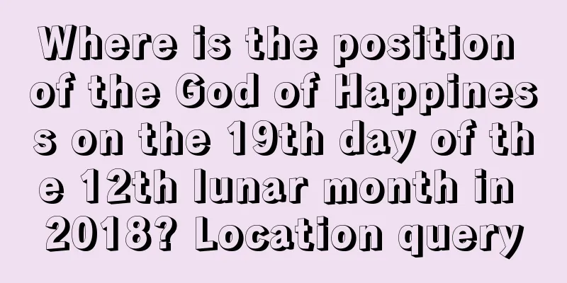 Where is the position of the God of Happiness on the 19th day of the 12th lunar month in 2018? Location query