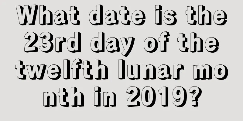 What date is the 23rd day of the twelfth lunar month in 2019?