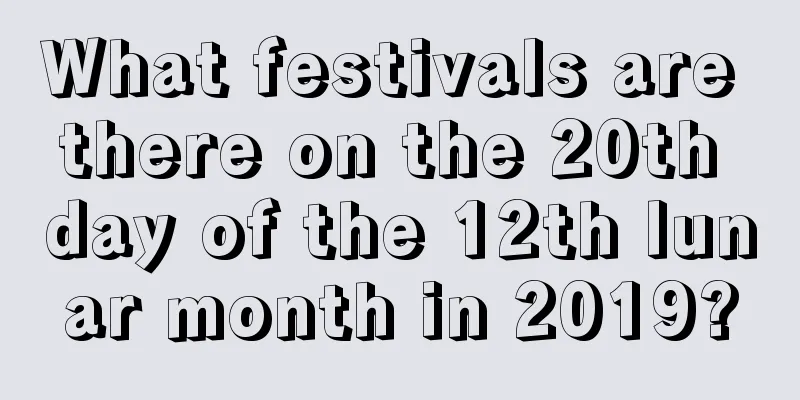 What festivals are there on the 20th day of the 12th lunar month in 2019?