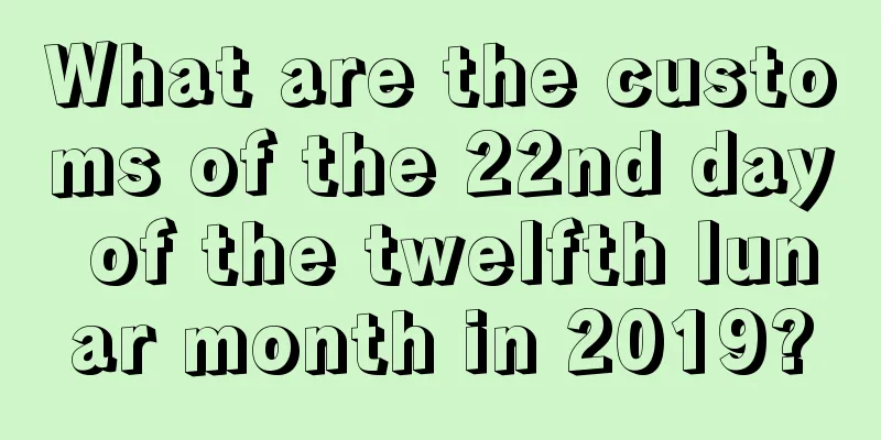 What are the customs of the 22nd day of the twelfth lunar month in 2019?
