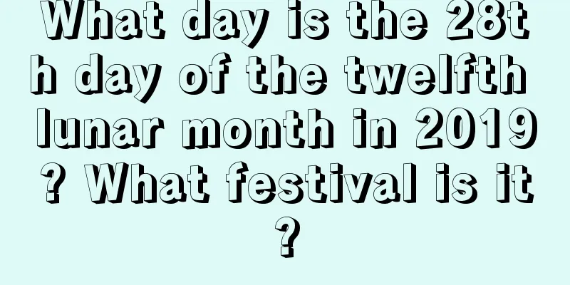 What day is the 28th day of the twelfth lunar month in 2019? What festival is it?