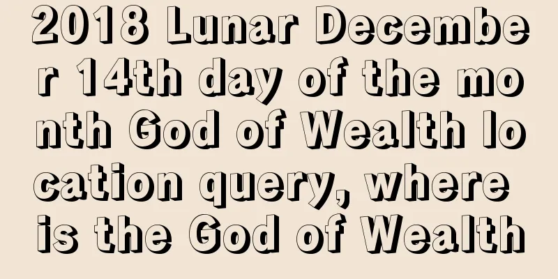 2018 Lunar December 14th day of the month God of Wealth location query, where is the God of Wealth