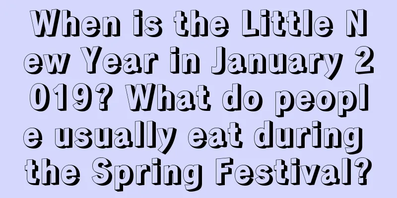 When is the Little New Year in January 2019? What do people usually eat during the Spring Festival?