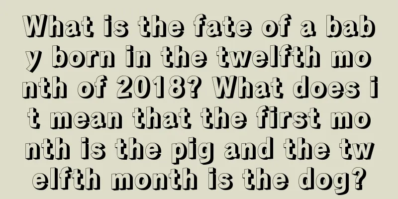 What is the fate of a baby born in the twelfth month of 2018? What does it mean that the first month is the pig and the twelfth month is the dog?