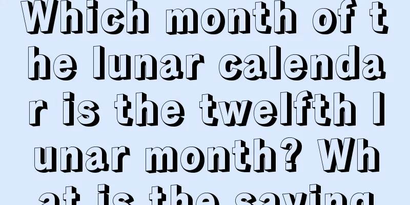 Which month of the lunar calendar is the twelfth lunar month? What is the saying