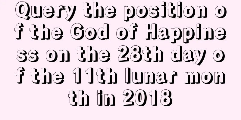 Query the position of the God of Happiness on the 28th day of the 11th lunar month in 2018
