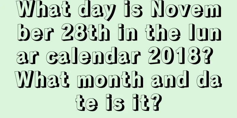 What day is November 28th in the lunar calendar 2018? What month and date is it?