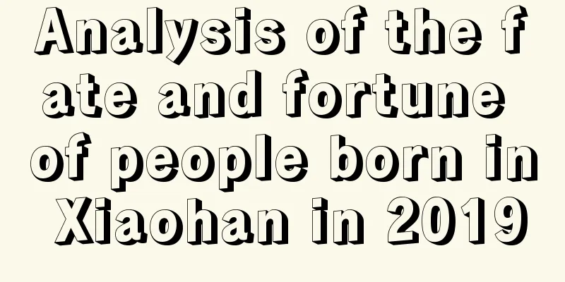 Analysis of the fate and fortune of people born in Xiaohan in 2019