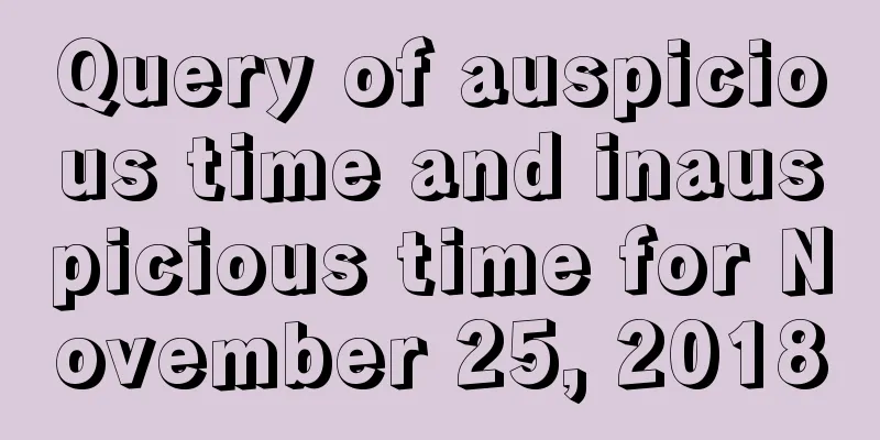 Query of auspicious time and inauspicious time for November 25, 2018