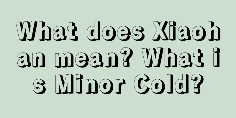 What does Xiaohan mean? What is Minor Cold?