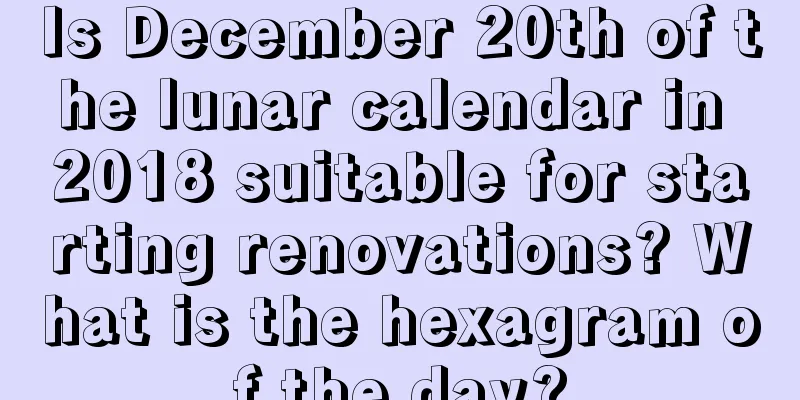 Is December 20th of the lunar calendar in 2018 suitable for starting renovations? What is the hexagram of the day?