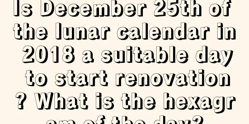 Is December 25th of the lunar calendar in 2018 a suitable day to start renovation? What is the hexagram of the day?