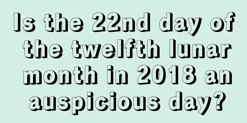 Is the 22nd day of the twelfth lunar month in 2018 an auspicious day?