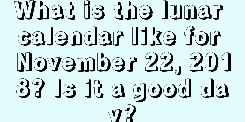 What is the lunar calendar like for November 22, 2018? Is it a good day?
