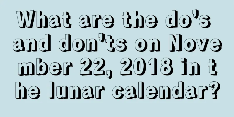 What are the do’s and don’ts on November 22, 2018 in the lunar calendar?