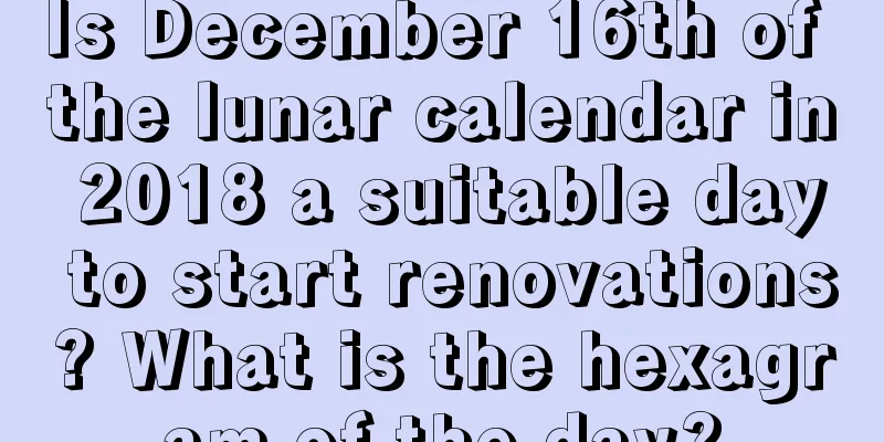 Is December 16th of the lunar calendar in 2018 a suitable day to start renovations? What is the hexagram of the day?