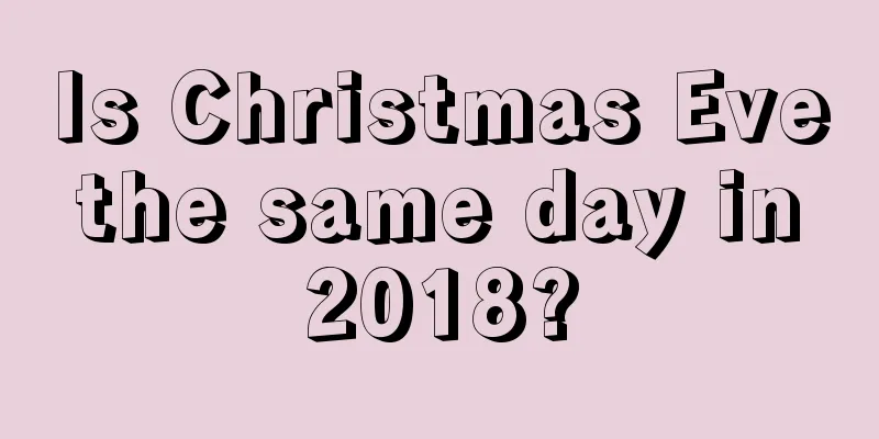 Is Christmas Eve the same day in 2018?
