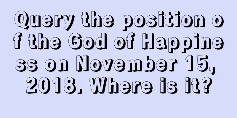 Query the position of the God of Happiness on November 15, 2018. Where is it?