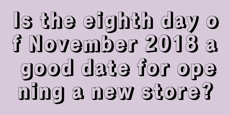 Is the eighth day of November 2018 a good date for opening a new store?