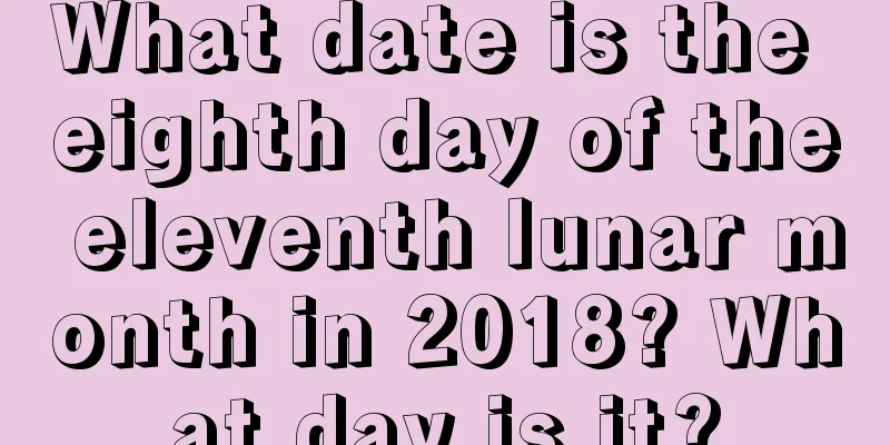What date is the eighth day of the eleventh lunar month in 2018? What day is it?