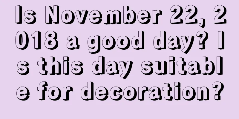 Is November 22, 2018 a good day? Is this day suitable for decoration?