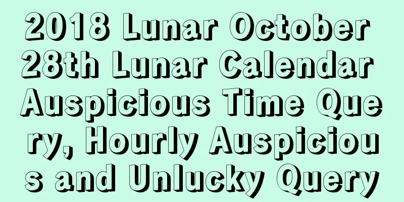 2018 Lunar October 28th Lunar Calendar Auspicious Time Query, Hourly Auspicious and Unlucky Query