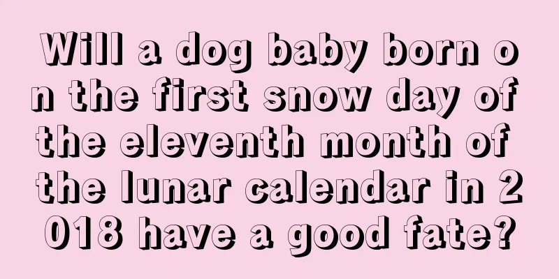 Will a dog baby born on the first snow day of the eleventh month of the lunar calendar in 2018 have a good fate?