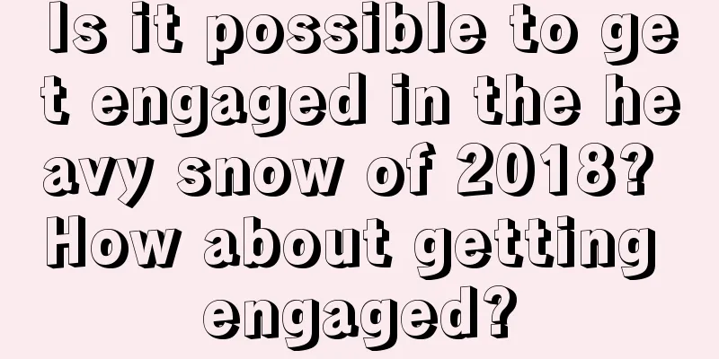 Is it possible to get engaged in the heavy snow of 2018? How about getting engaged?