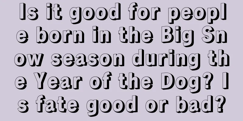 Is it good for people born in the Big Snow season during the Year of the Dog? Is fate good or bad?