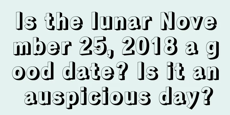 Is the lunar November 25, 2018 a good date? Is it an auspicious day?