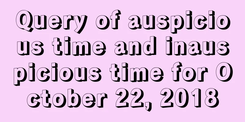 Query of auspicious time and inauspicious time for October 22, 2018