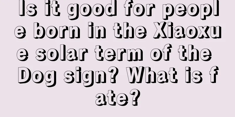 Is it good for people born in the Xiaoxue solar term of the Dog sign? What is fate?