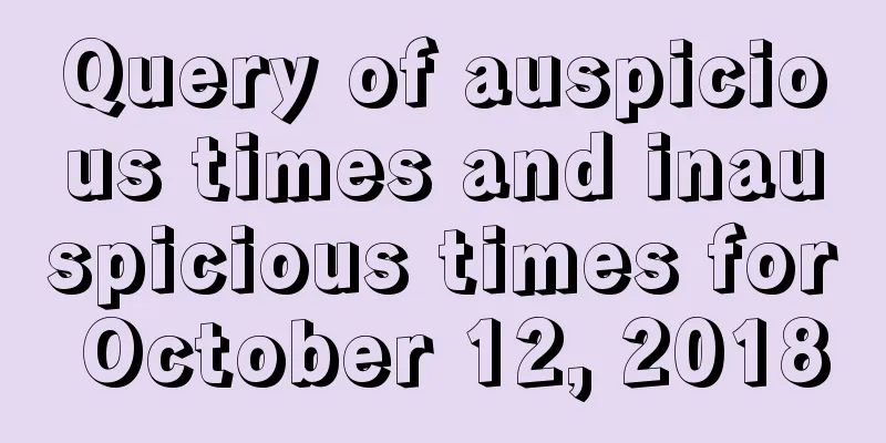 Query of auspicious times and inauspicious times for October 12, 2018