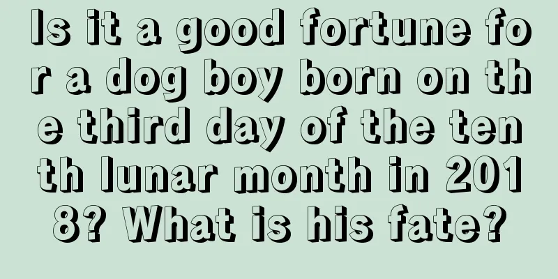 Is it a good fortune for a dog boy born on the third day of the tenth lunar month in 2018? What is his fate?