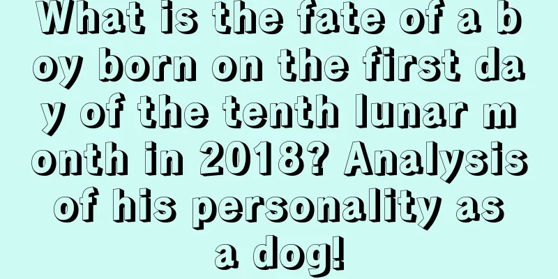 What is the fate of a boy born on the first day of the tenth lunar month in 2018? Analysis of his personality as a dog!