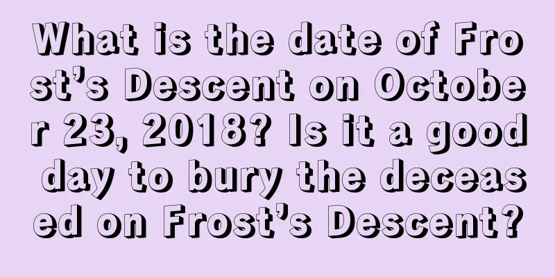 What is the date of Frost’s Descent on October 23, 2018? Is it a good day to bury the deceased on Frost’s Descent?