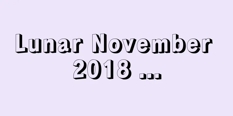 Lunar November 2018 ...
