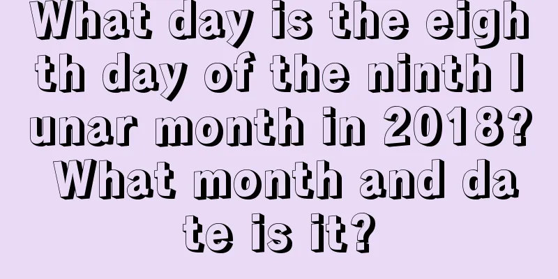 What day is the eighth day of the ninth lunar month in 2018? What month and date is it?
