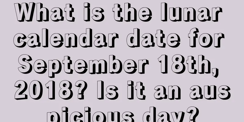 What is the lunar calendar date for September 18th, 2018? Is it an auspicious day?