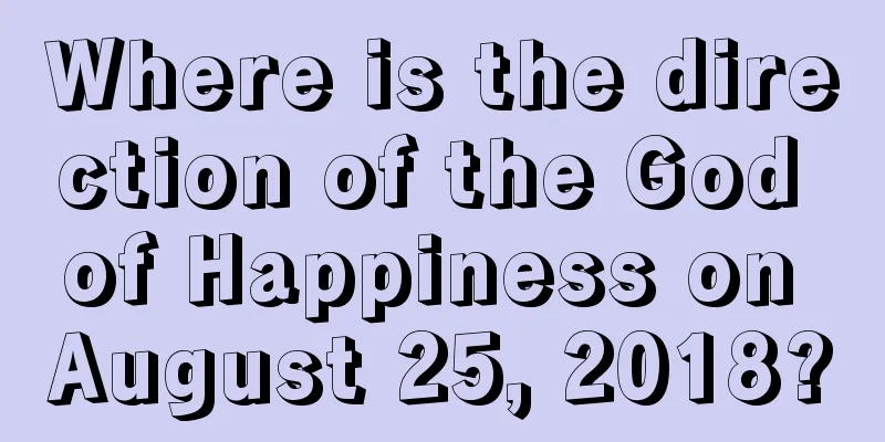 Where is the direction of the God of Happiness on August 25, 2018?
