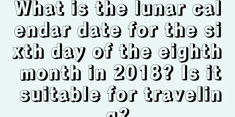 What is the lunar calendar date for the sixth day of the eighth month in 2018? Is it suitable for traveling?