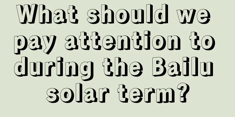 What should we pay attention to during the Bailu solar term?