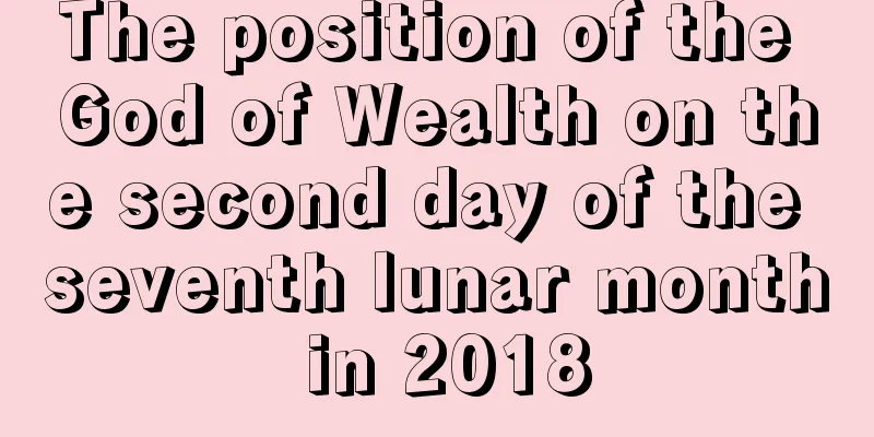The position of the God of Wealth on the second day of the seventh lunar month in 2018