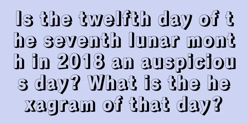 Is the twelfth day of the seventh lunar month in 2018 an auspicious day? What is the hexagram of that day?