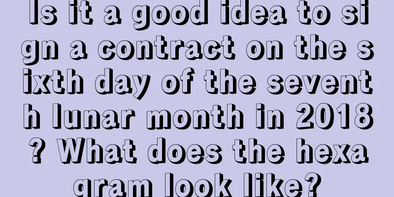 Is it a good idea to sign a contract on the sixth day of the seventh lunar month in 2018? What does the hexagram look like?