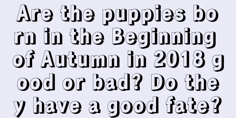 Are the puppies born in the Beginning of Autumn in 2018 good or bad? Do they have a good fate?
