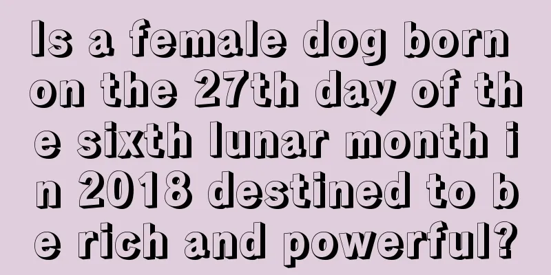 Is a female dog born on the 27th day of the sixth lunar month in 2018 destined to be rich and powerful?